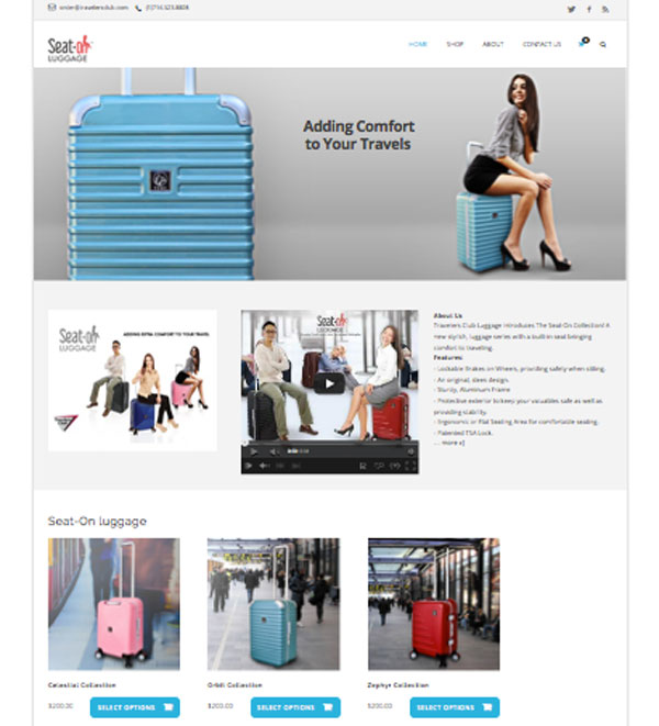 seat on luggage website